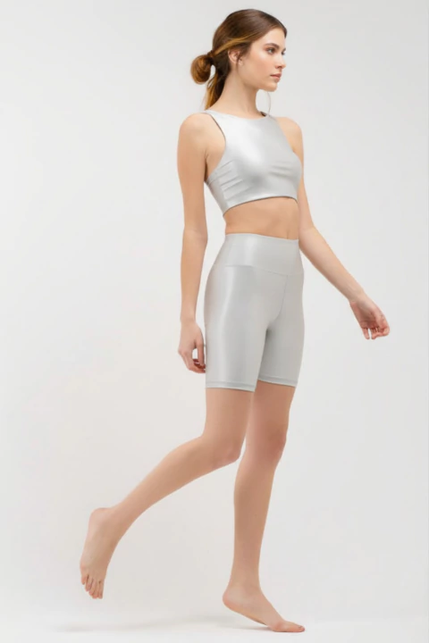 Biker Luxer Silver tiro alto, color plata, vista lateral