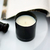 Vela vaso de vidrio liso negro