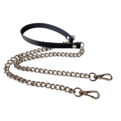 Correa en cadena y cuero, largo 120cm - comprar online