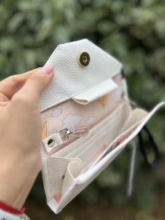 Billetera Sobre Blanca y Microfibra Negra - comprar online