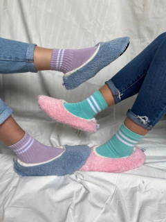 Pantufla Rosa y Beige - comprar online