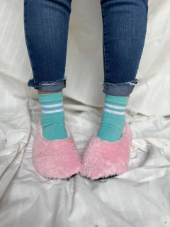 Pantufla Rosa y Beige