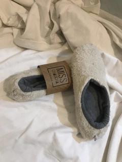 Pantufla Nude y gris melange