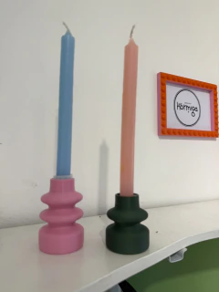 set x 2 Porta Velas ondulado
