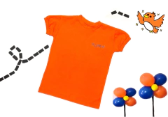 camiseta baby look m/c laranja