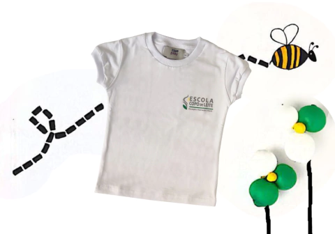 camiseta baby look m/c branca - comprar online