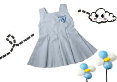 vestido tricoline poa cinza - comprar online