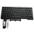 Frente del teclado negro con trackpoint y trackpad