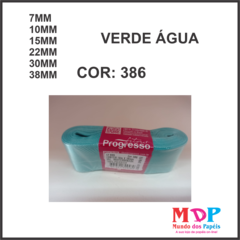 FITA CETIM SIMPLES CF001 7 mm COR 386 VERDE AGUA Peca 10 metros