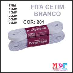 FITA CETIM SIMPLES CF007 30MM COR 201 BRANCO Peca 10 metros