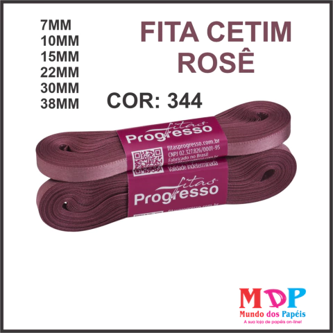 FITA CETIM SIMPLES CF007 30MM COR 344 ROSE Peca 10 metros