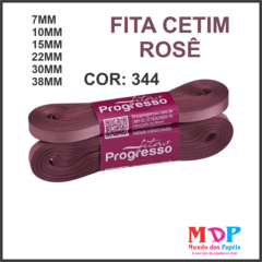 FITA CETIM SIMPLES CF005 22MM COR 344 ROSE Peca 10 metros