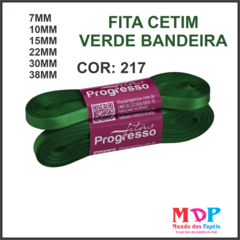FITA CETIM SIMPLES CF009 38MM COR 217 VERDE BANDEIRA Peca 10 metros