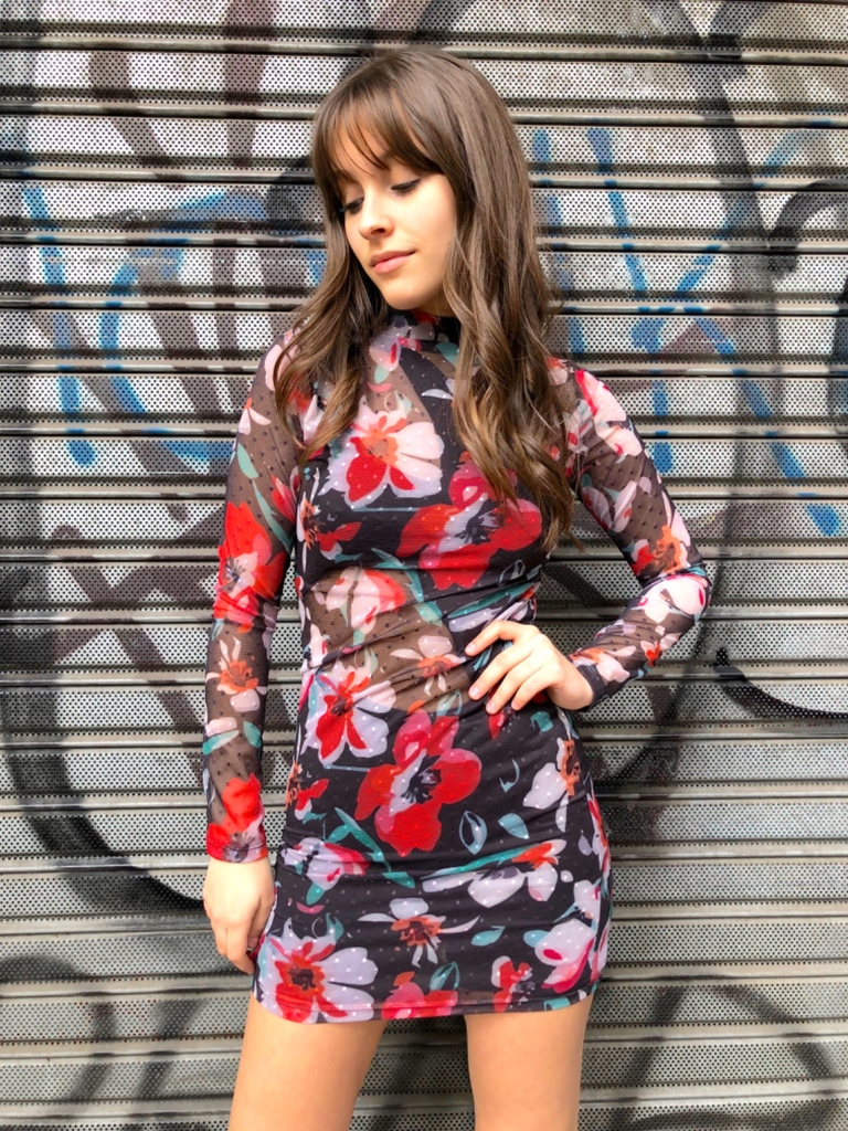 Vestido Flower Tul Negro thumbnail 3