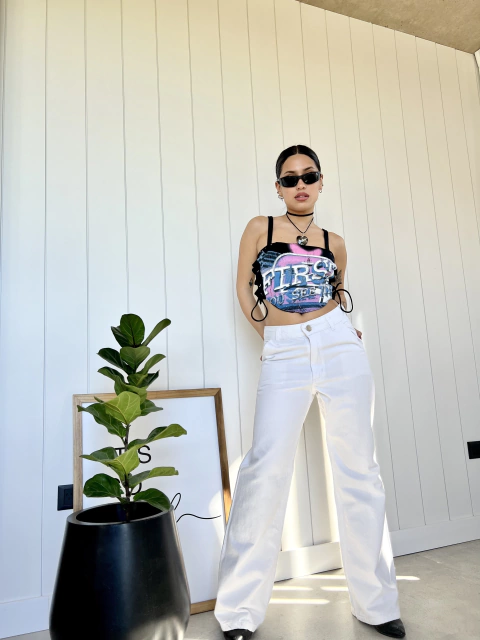 JEAN DALILA WIDE LEG BLANCO