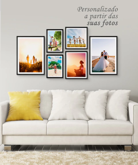 Kit Quadros Decorativos 6 Quadros Personalizados 50x70 a 30x42 - comprar online