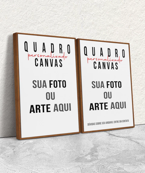 Kit de 2 Quadros Decorativos Canvas Personalizado Horizontal ou Vertical - comprar online
