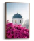 Imagem do Quadro Decorativo Igreja Flores Bougainvillea Santorini Grécia