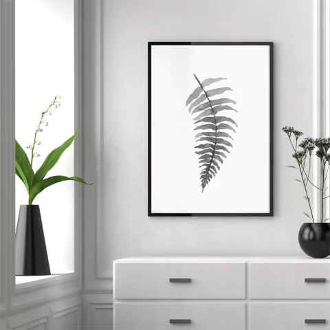 Poster Folha Tropical - Preto e Branco - opção 01