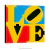 Poster Love - Com Fundo Azul, Vermelho e Preto - QueroPosters.com