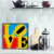 Poster Love - Com Fundo Azul, Vermelho e Preto