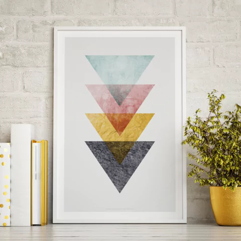 Poster de Desenho Geométrico - Arte e decoração para casa - Opção 01