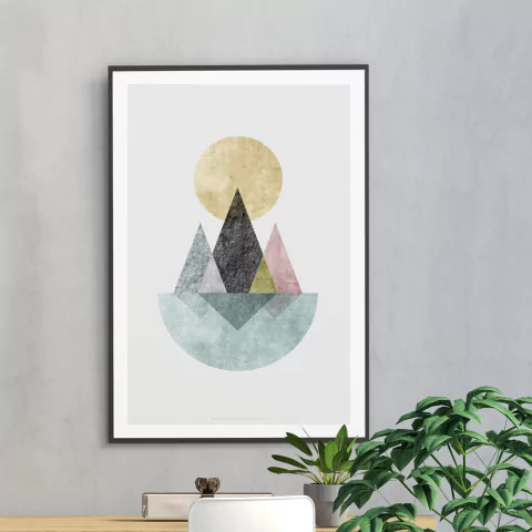 Poster de Desenho Geométrico - Arte e decoração para casa - Opção 06