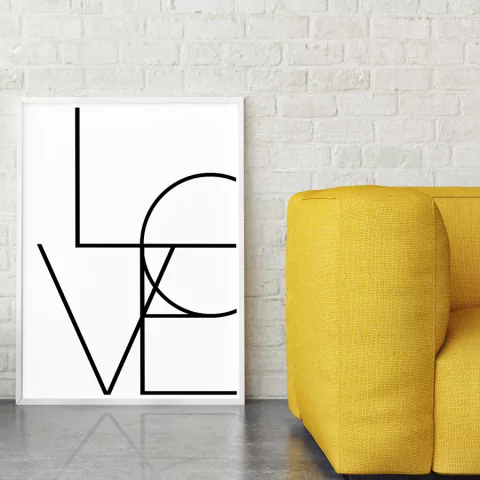 Poster Love Words Escandinavo