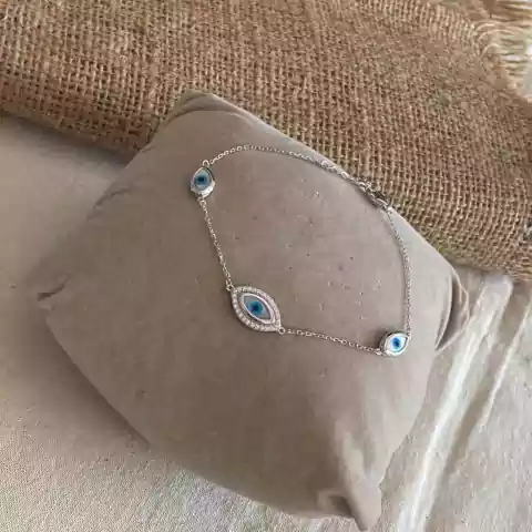 PULSERA OJO TURCO RODINADO