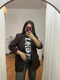 Blazer oversize forrado y con bolsillos ( Chocolate) despachamos lunes - comprar online