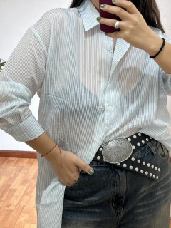Camisa rayada con brillos - comprar online