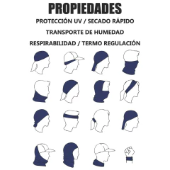 CUELLO MULTIFUNCION con Filtro Uv Deportivo. Caza Pesca Moto Bicicleta Ski Snowboard MOD: LURE - tienda online