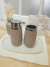 SET JABON + PORTA CEPILLOS | Rayas beige | - comprar online
