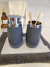 SET JABON + PORTA CEPILLOS | Rayas gris | - comprar online