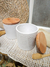 FRASCO DE CERAMICA | TAPA MADERA | - comprar online