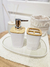SET JABON + PORTA CEPILLOS | Blanco y Bamboo cuadrado | - comprar online