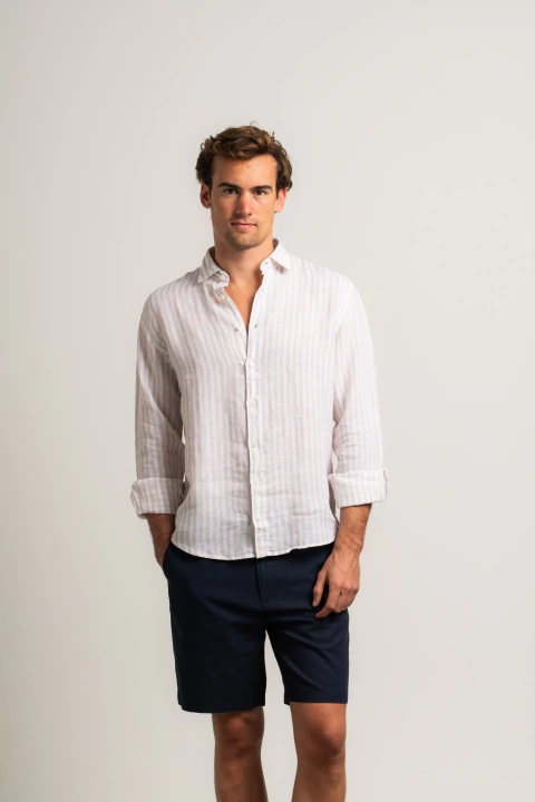 Camisa 100% Lino Rayada - buy online