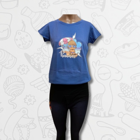 REMERA DAMA AZUL COYA EN PINAMAR
