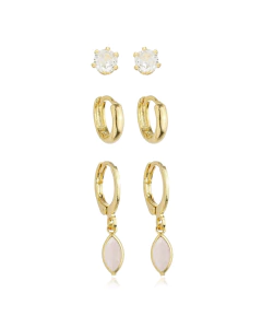 TRIO NAVETE ROSA CLARO DOURADO - comprar online