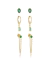 TRIO DE BRINCOS VERDE BLOOM DOURADO - comprar online