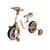 Triciclo infantil 2 en 1 color marrón y blanco con ruedas de ayuda plegables y asiento ajustable