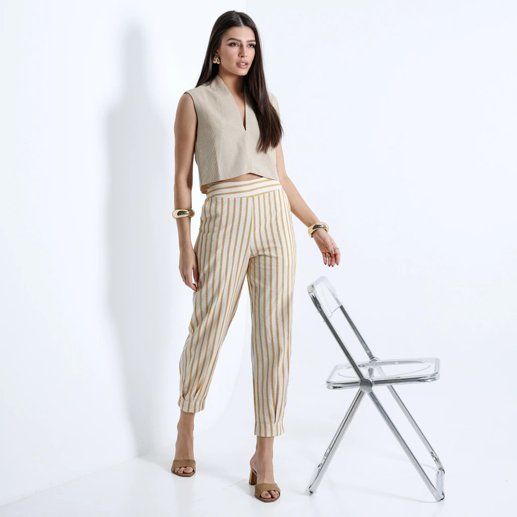 Calça Antonia Listra Mostarda