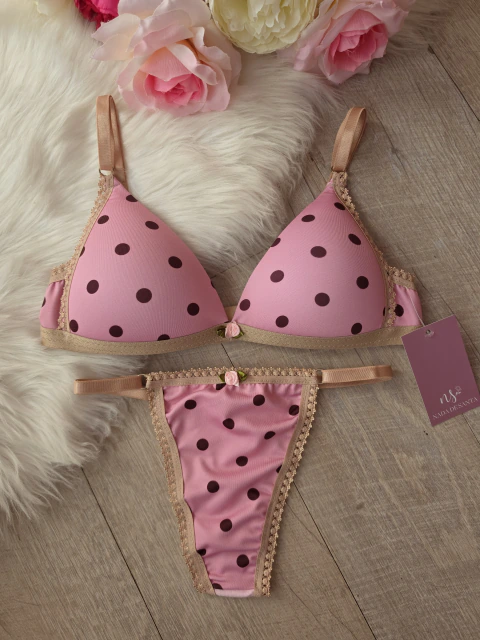Conjunto Polka Dots Rosa