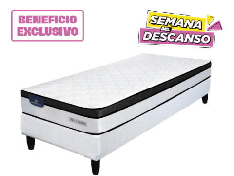 Sommier y Colchon 1 1/2 Plaza Serta Vernon 90x190x24
