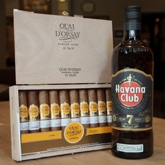 Combo #57 - Quai D´Orsay N°50 (Caja x10 unidades) con Ron Havana Club Añejo 7 años x 750 cc