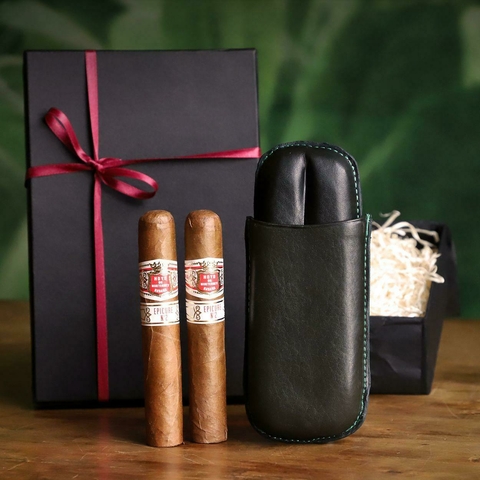 COMBO #120 - REGALO DÍA DEL PADRE - HOYO DE MONTERREY EPICURE N°2 + PURERA CUERO NACIONAL DOS DIVISIONES