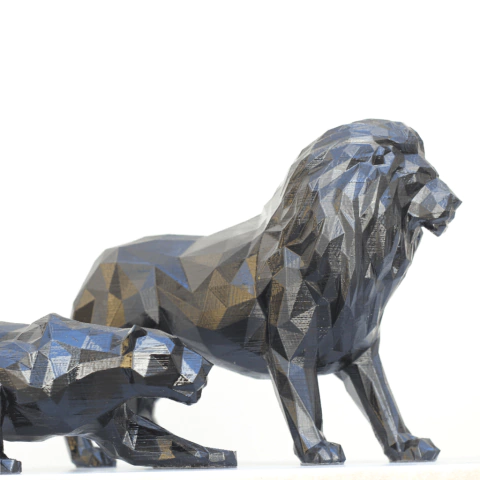 Dupla Leão e Pantera | Escultura na internet