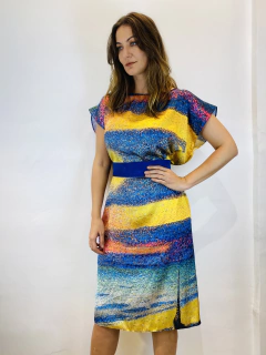 Vestido Kaftan Cetim Balneario - ALESSA