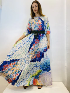 Saia Plissada Crepe Mar - comprar online