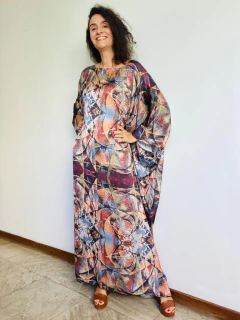 Vestido Maxi Longo Cetim Pop Brown on internet